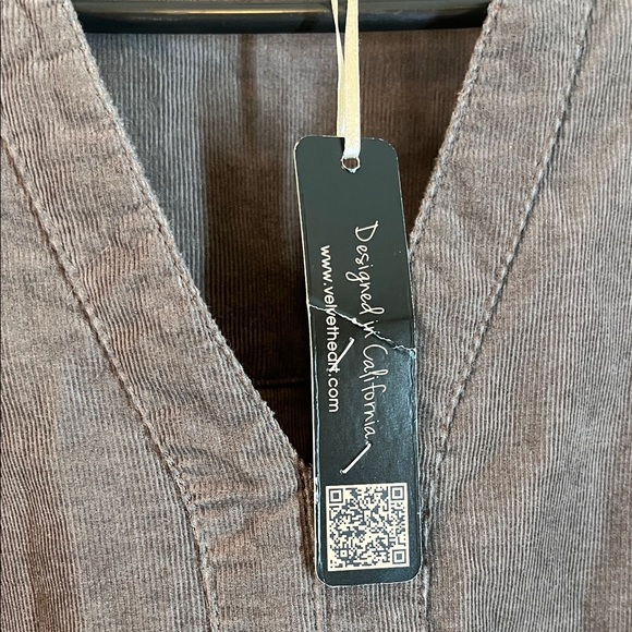 Velvet Heart NWT Women's Brown Gray Long Sleeve Tiered corduroy Dress size Small - Picture 3 of 12